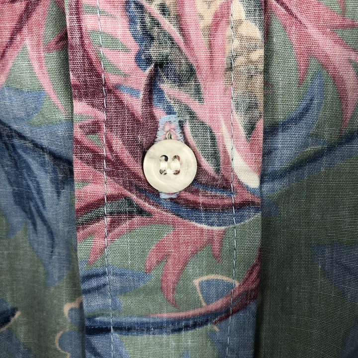 80'S Reyn Spooner Gold Tag All-Over Print Pullover Button-Down Aloha Shirt Men's XL Equivalent Vintage cotton blue type Vintage Second Hand