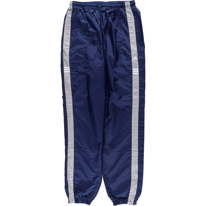 2000'S Adidas nylon pants, crinkle pants, men's size XL Nylon navy blue type Vintage Second Hand