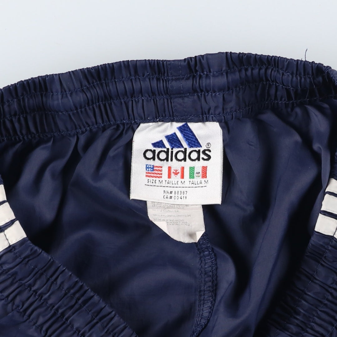 90'S Adidas nylon pants, rustling pants, men's size M, vintage Nylon navy blue type Vintage Second Hand