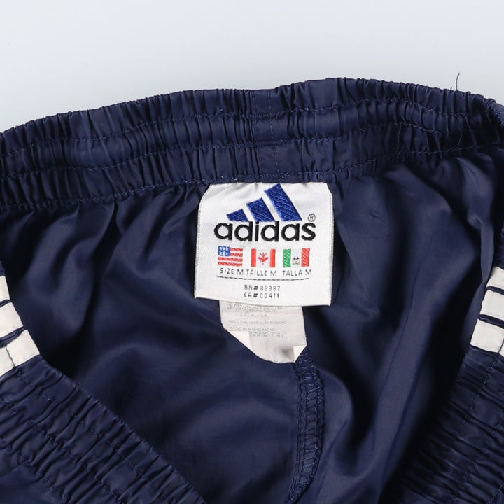90'S Adidas nylon pants, rustling pants, men's size M, vintage Nylon navy blue type Vintage Second Hand