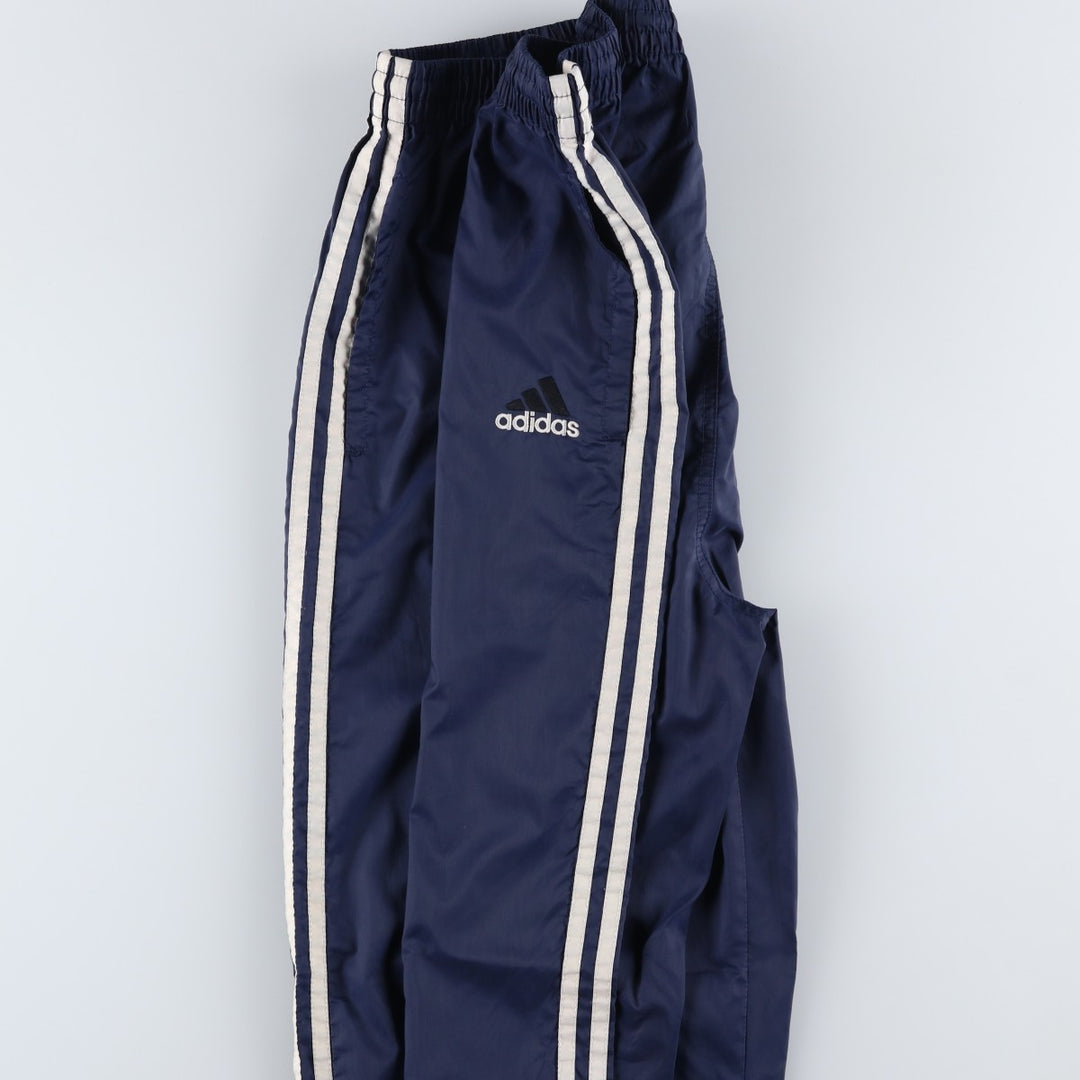90'S Adidas nylon pants, rustling pants, men's size M, vintage Nylon navy blue type Vintage Second Hand