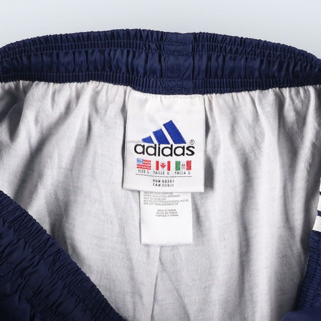 90'S Adidas nylon pants, rustling pants, men's size L, vintage Nylon blue type Vintage Second Hand