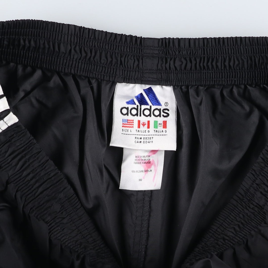 90'S Adidas nylon pants, rustling pants, men's size L, vintage Nylon black type Vintage Second Hand