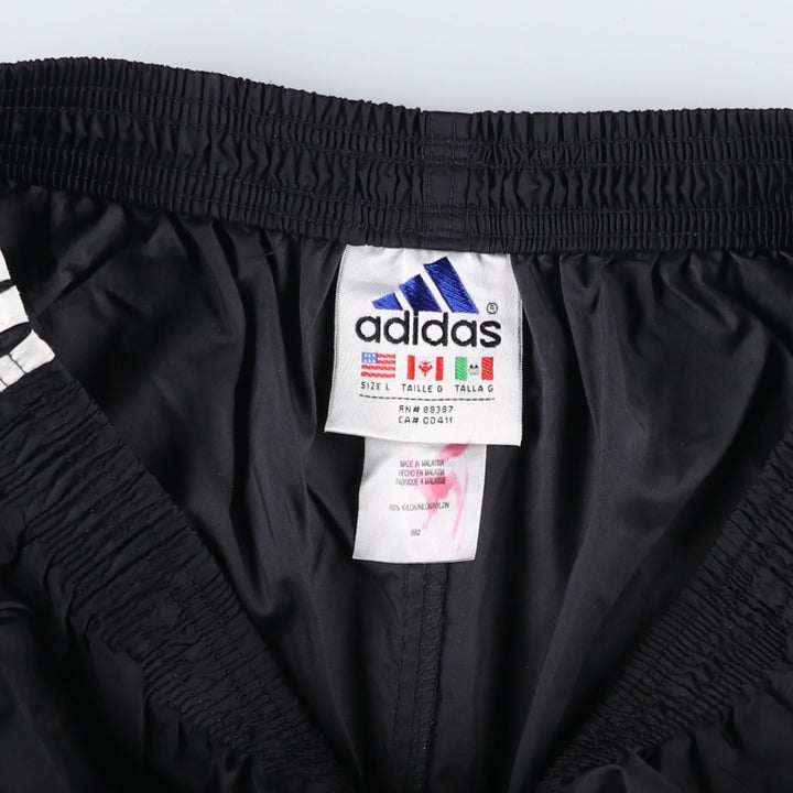 90'S Adidas nylon pants, rustling pants, men's size L, vintage Nylon black type Vintage Second Hand