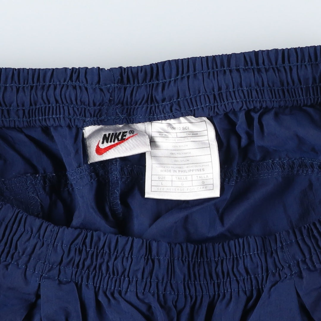 90'S Nike Nylon Shaka Shaka Pants, Men's Size L, Vintage Nylon navy blue type Vintage Second Hand