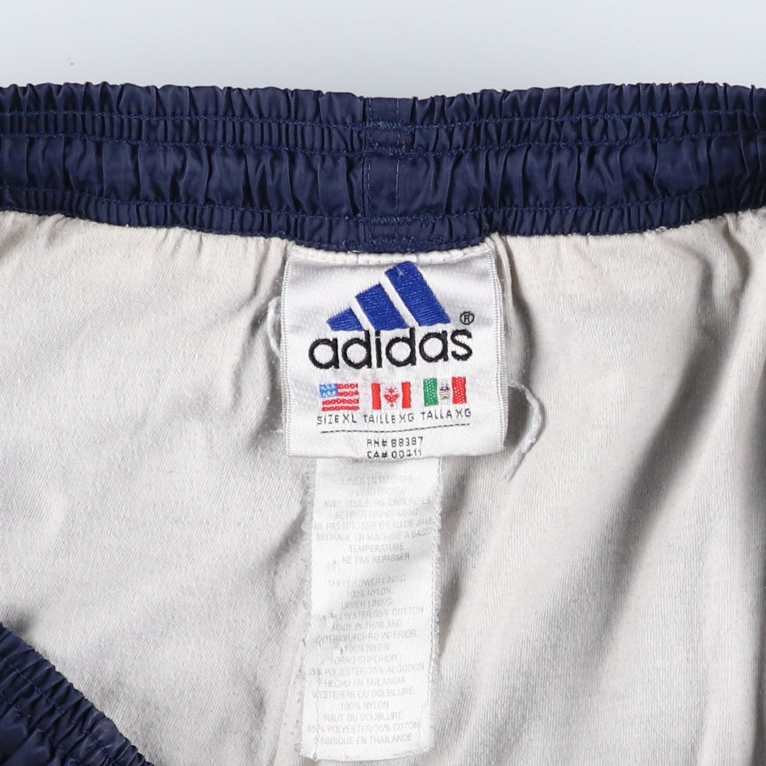 Vintage 90'S Adidas nylon pants, crinkle pants, men's size XL Nylon navy blue type Vintage Second Hand