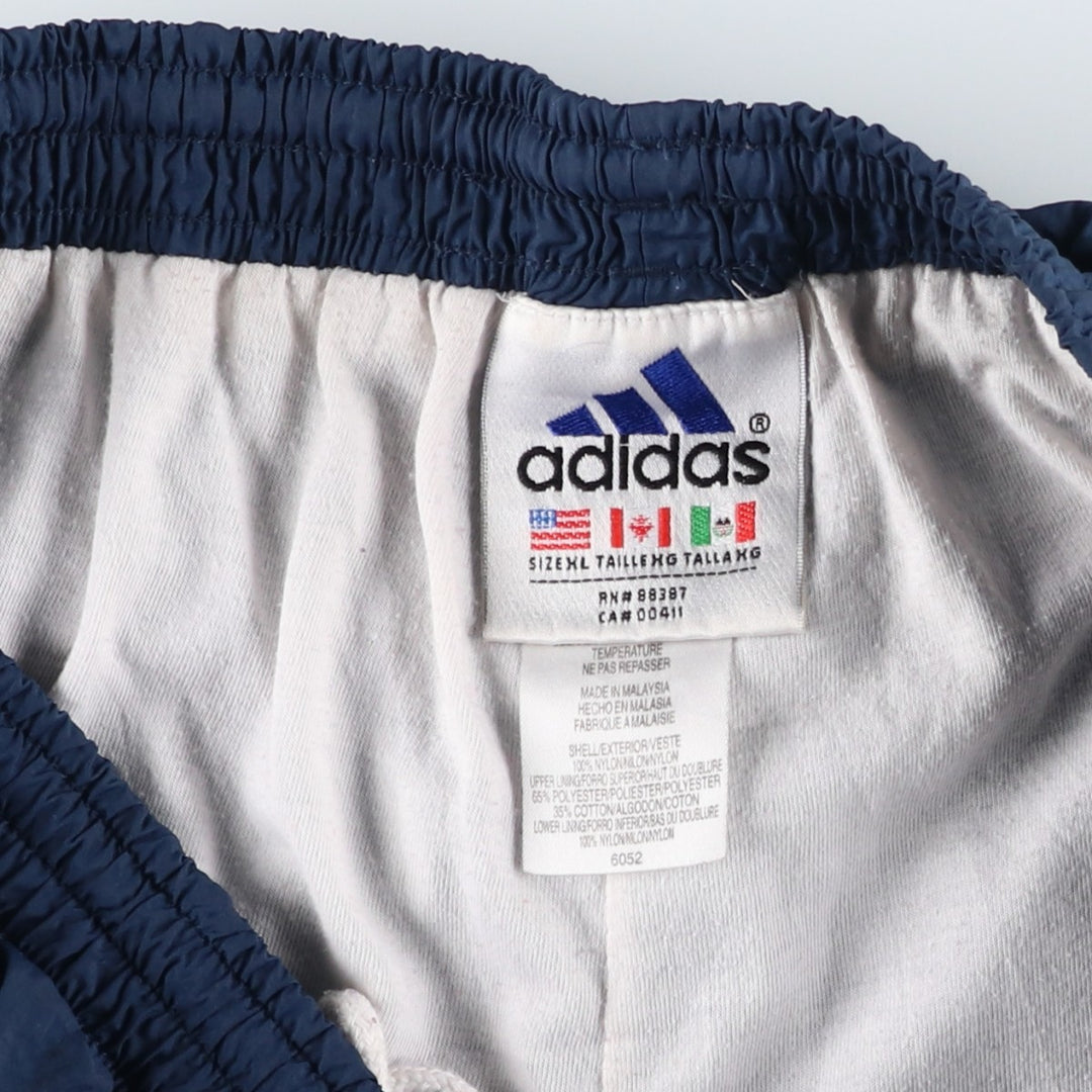 Vintage 90'S Adidas nylon pants, crinkle pants, men's size XL Nylon navy blue type Vintage Second Hand
