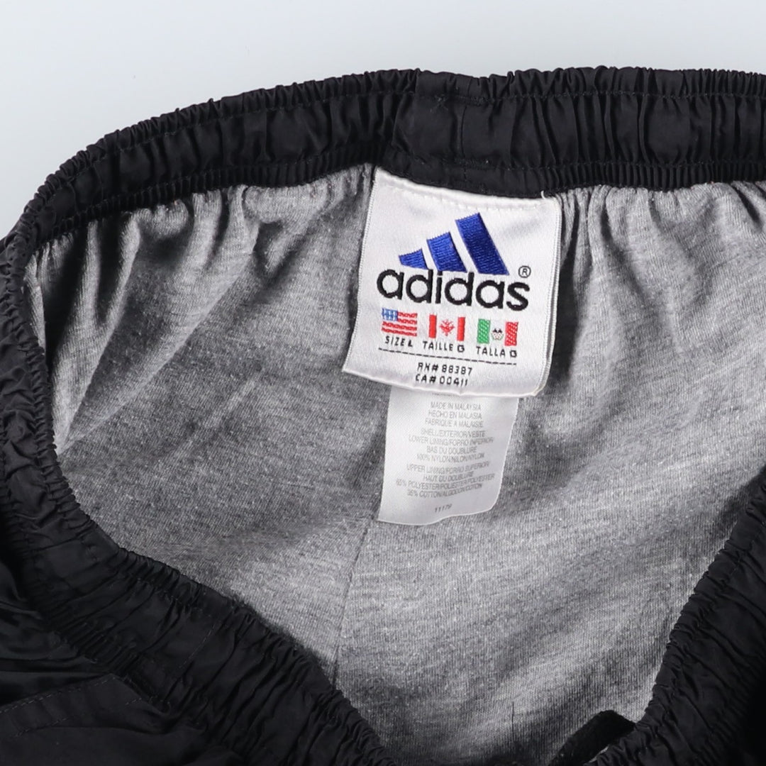 90'S Adidas nylon pants, rustling pants, men's size L, vintage Nylon black type Vintage Second Hand