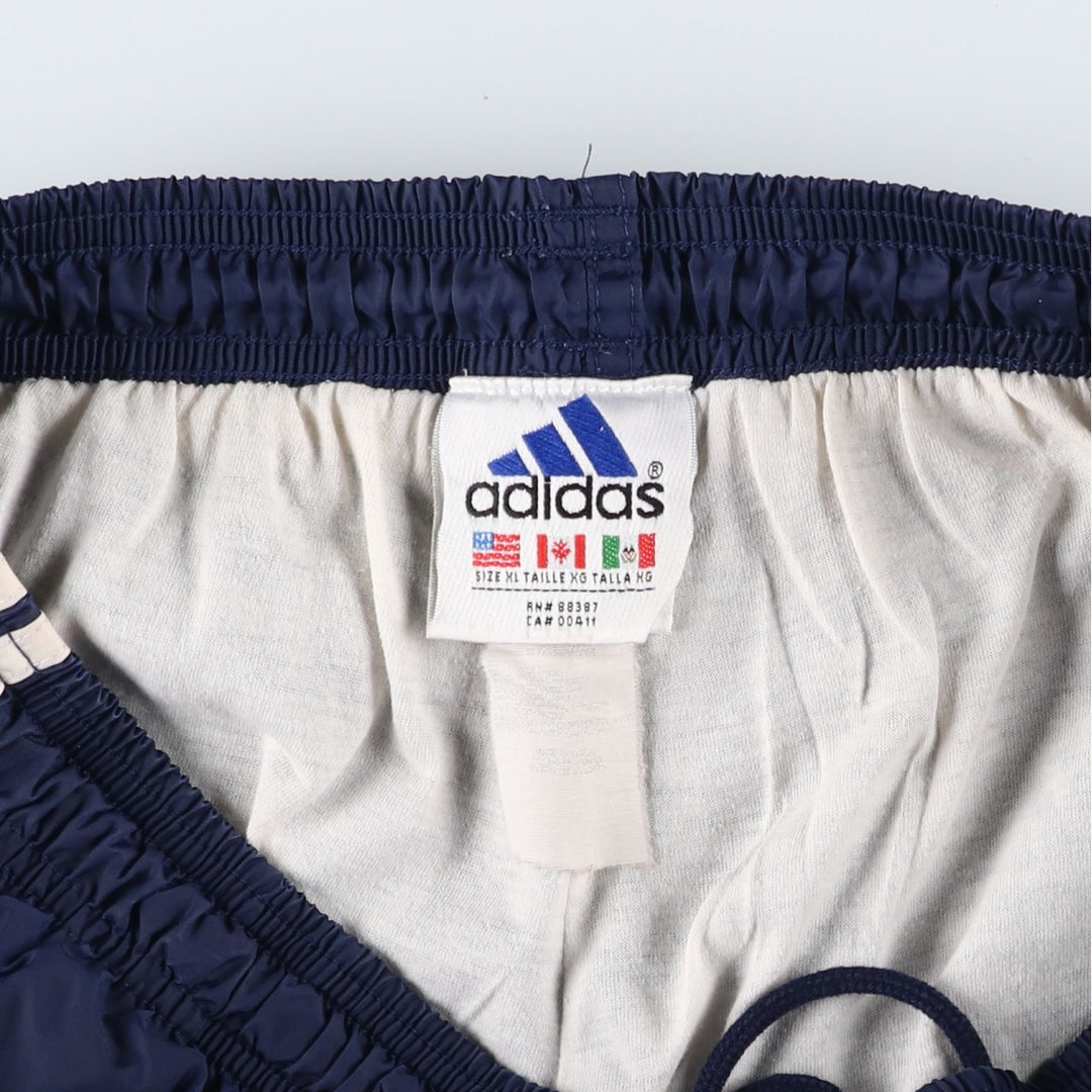 Vintage 90'S Adidas nylon pants, crinkle pants, men's size XL unclear blue type Vintage Second Hand