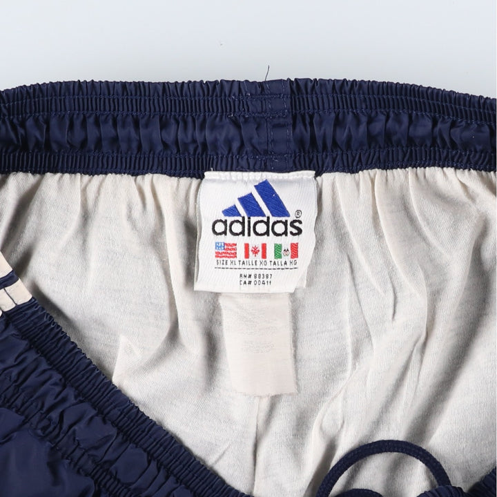 Vintage 90'S Adidas nylon pants, crinkle pants, men's size XL unclear blue type Vintage Second Hand