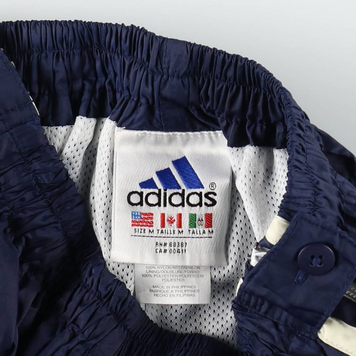 90s-00'S Adidas nylon pants, crinkly fabric, women's size M (approx.) Nylon navy blue type Vintage Second Hand