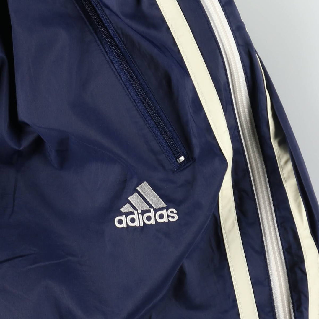 90s-00'S Adidas nylon pants, crinkly fabric, women's size M (approx.) Nylon navy blue type Vintage Second Hand