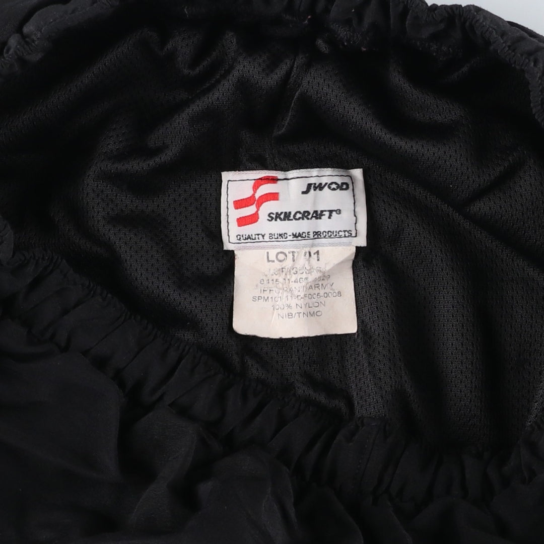 US Military Issue SKILCRAFT IPFU ARMY Training Pants, Nylon Pants, Made in USA, Large Size Nylon black type Vintage Second Hand
