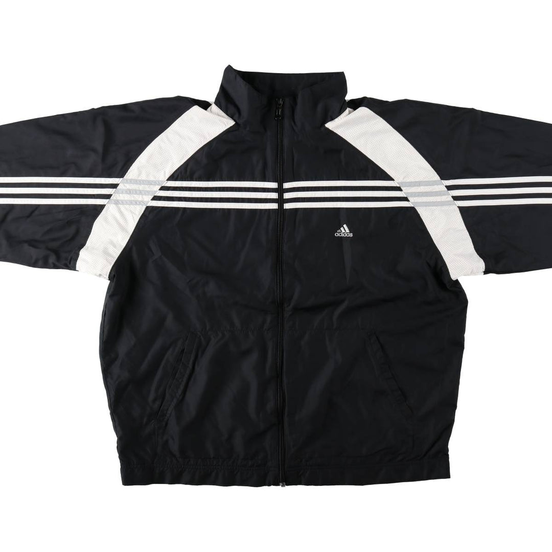 00'S adidas windbreaker, men's size L polyester black type Vintage Second Hand