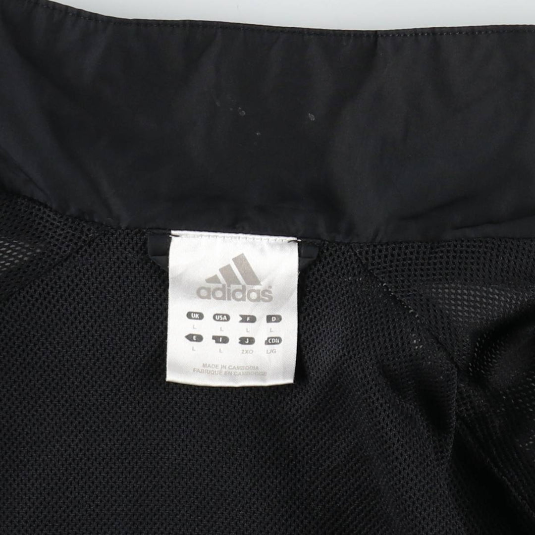 00'S adidas windbreaker, men's size L polyester black type Vintage Second Hand