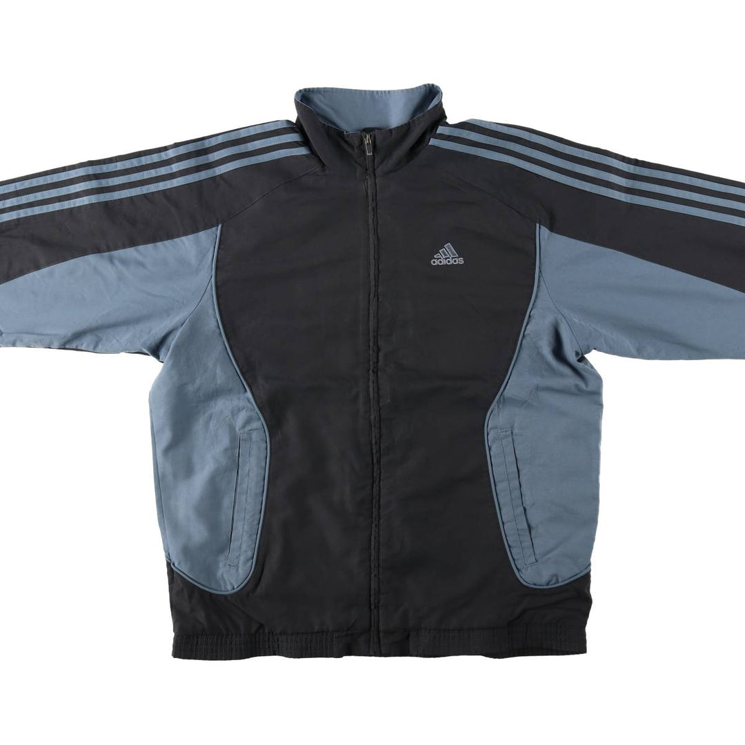 2000'S Adidas windbreaker, men's size L (equivalent), full zip. polyester black type Vintage Second Hand