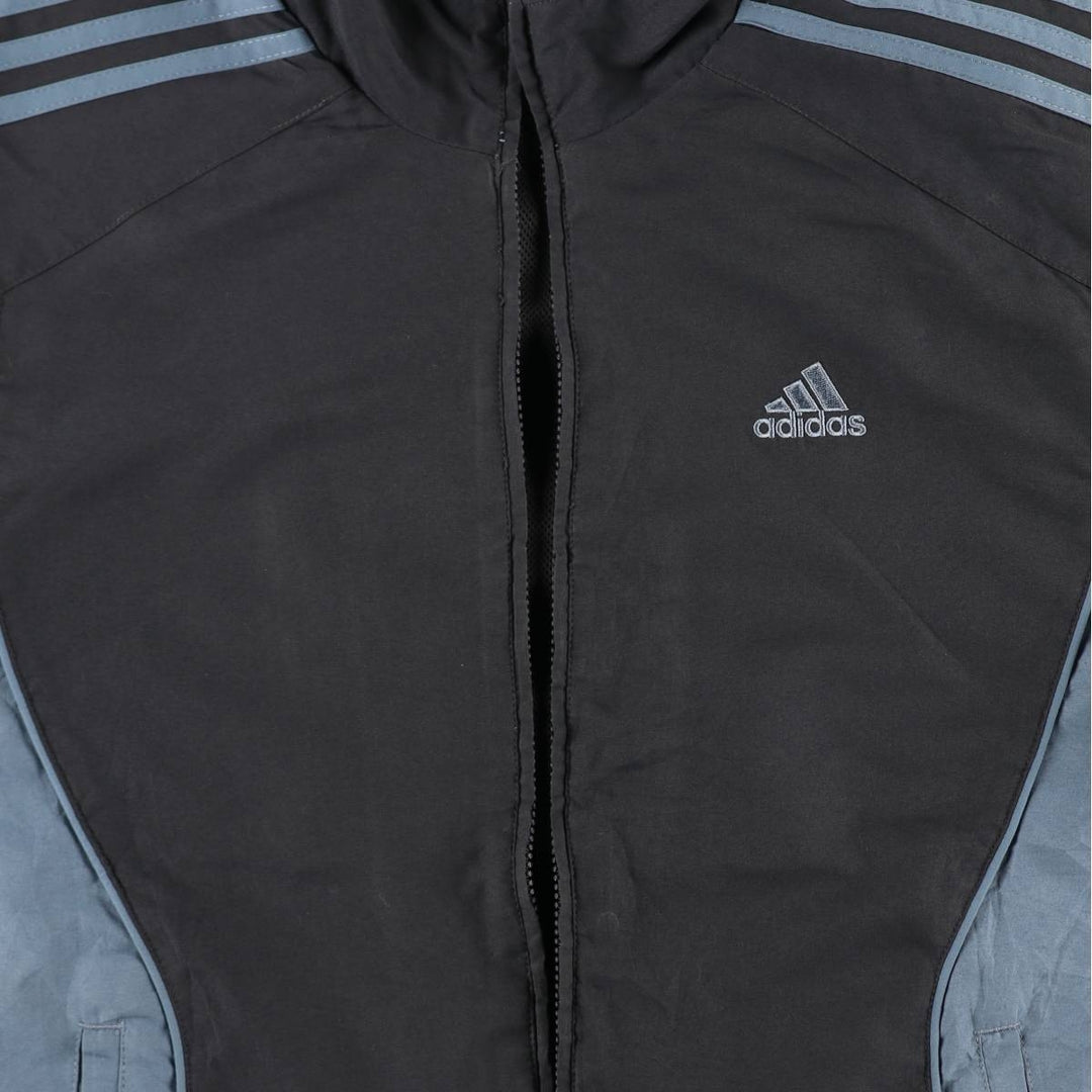 2000'S Adidas windbreaker, men's size L (equivalent), full zip. polyester black type Vintage Second Hand