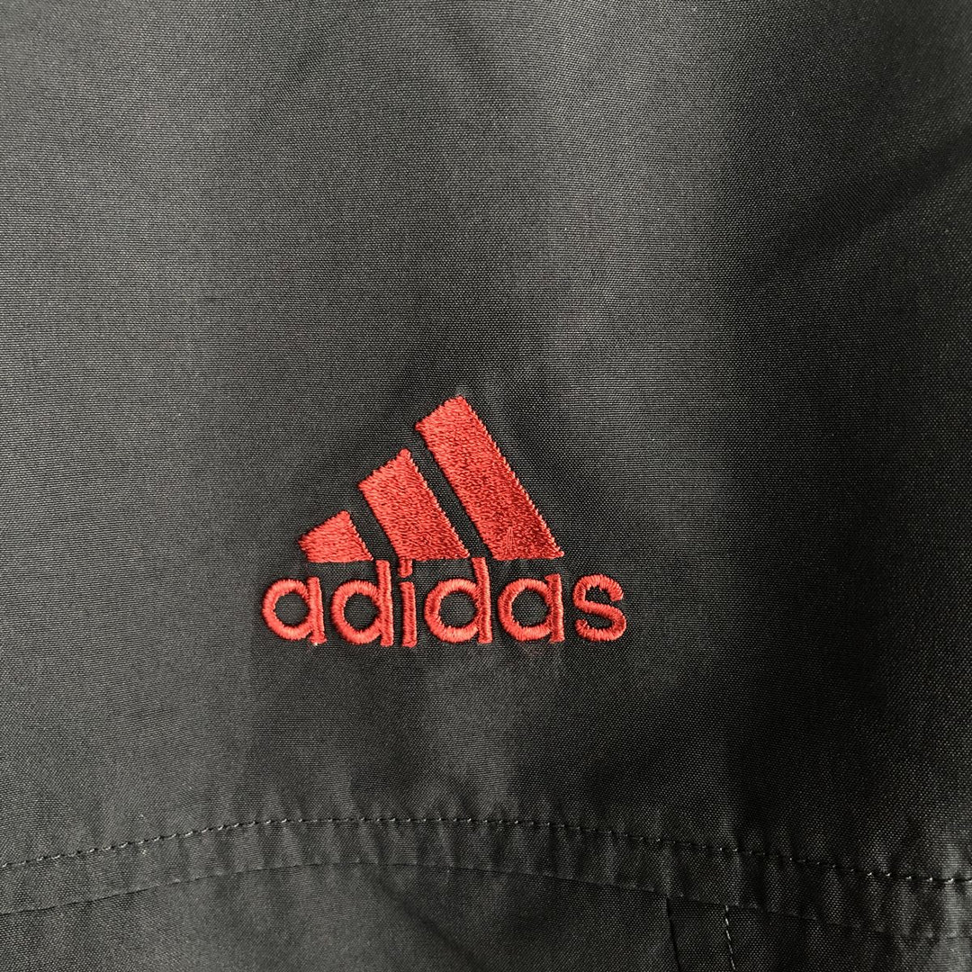 00'S adidas windbreaker, men's size L polyester black type Vintage Second Hand