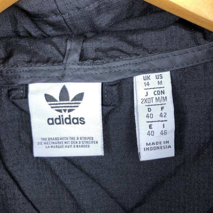 Adidas ORIGINALS Ripstop Nylon Parka, Men's Size M (approx.) Nylon black type Vintage Second Hand