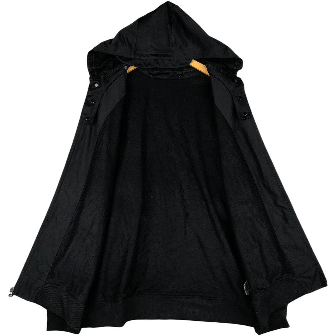 2000'S Adidas hooded windbreaker, men's size L (approx.) polyester black type Vintage Second Hand
