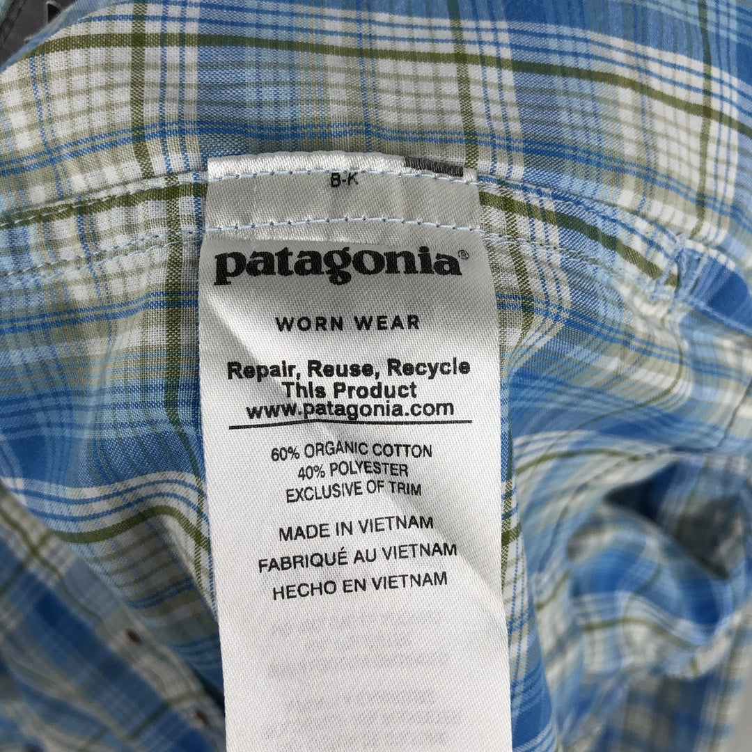 Patagonia 52181SP18 Long-Sleeve Cotton Check Shirt, Men's Size XL (approx.) cotton Blue type light blue Vintage Second Hand