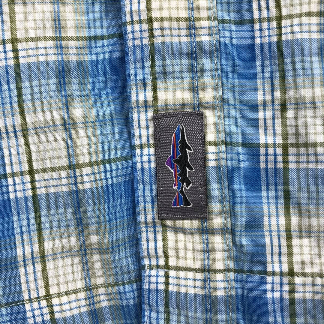 Patagonia 52181SP18 Long-Sleeve Cotton Check Shirt, Men's Size XL (approx.) cotton Blue type light blue Vintage Second Hand