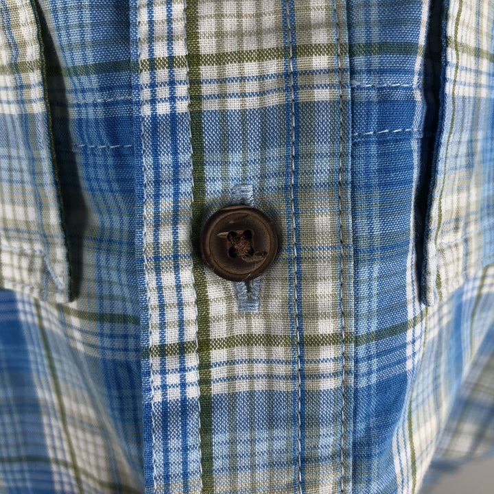 Patagonia 52181SP18 Long-Sleeve Cotton Check Shirt, Men's Size XL (approx.) cotton Blue type light blue Vintage Second Hand