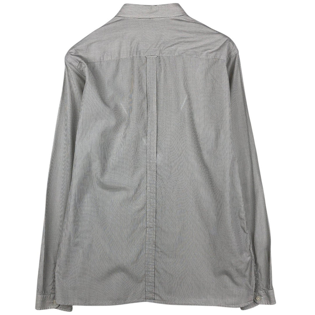 Fred Perry Slim Fit Long-Sleeve Button-Down Striped Shirt (Men's Size L) cotton white type Vintage Second Hand
