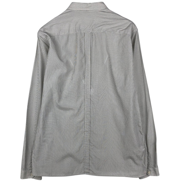 Fred Perry Slim Fit Long-Sleeve Button-Down Striped Shirt (Men's Size L) cotton white type Vintage Second Hand