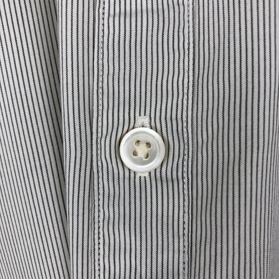 Fred Perry Slim Fit Long-Sleeve Button-Down Striped Shirt (Men's Size L) cotton white type Vintage Second Hand
