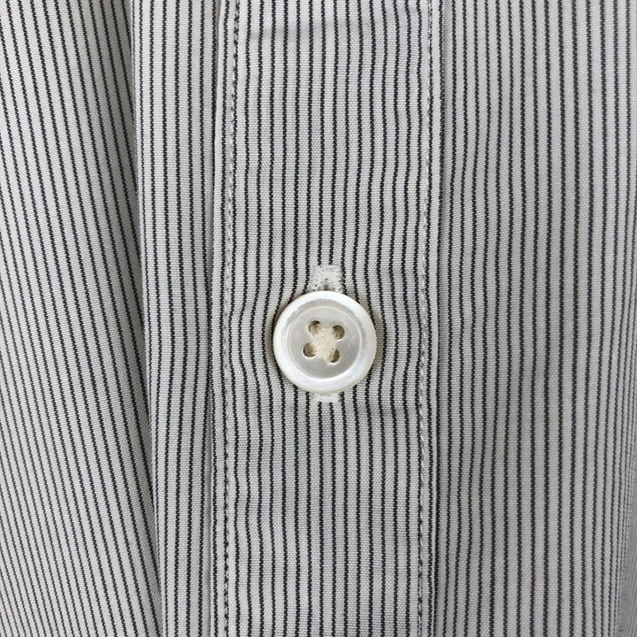 Fred Perry Slim Fit Long-Sleeve Button-Down Striped Shirt (Men's Size L) cotton white type Vintage Second Hand