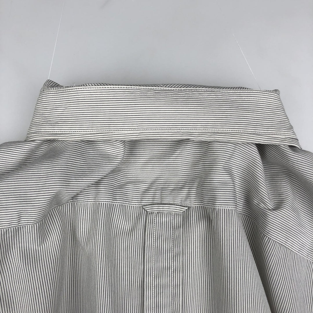 Fred Perry Slim Fit Long-Sleeve Button-Down Striped Shirt (Men's Size L) cotton white type Vintage Second Hand