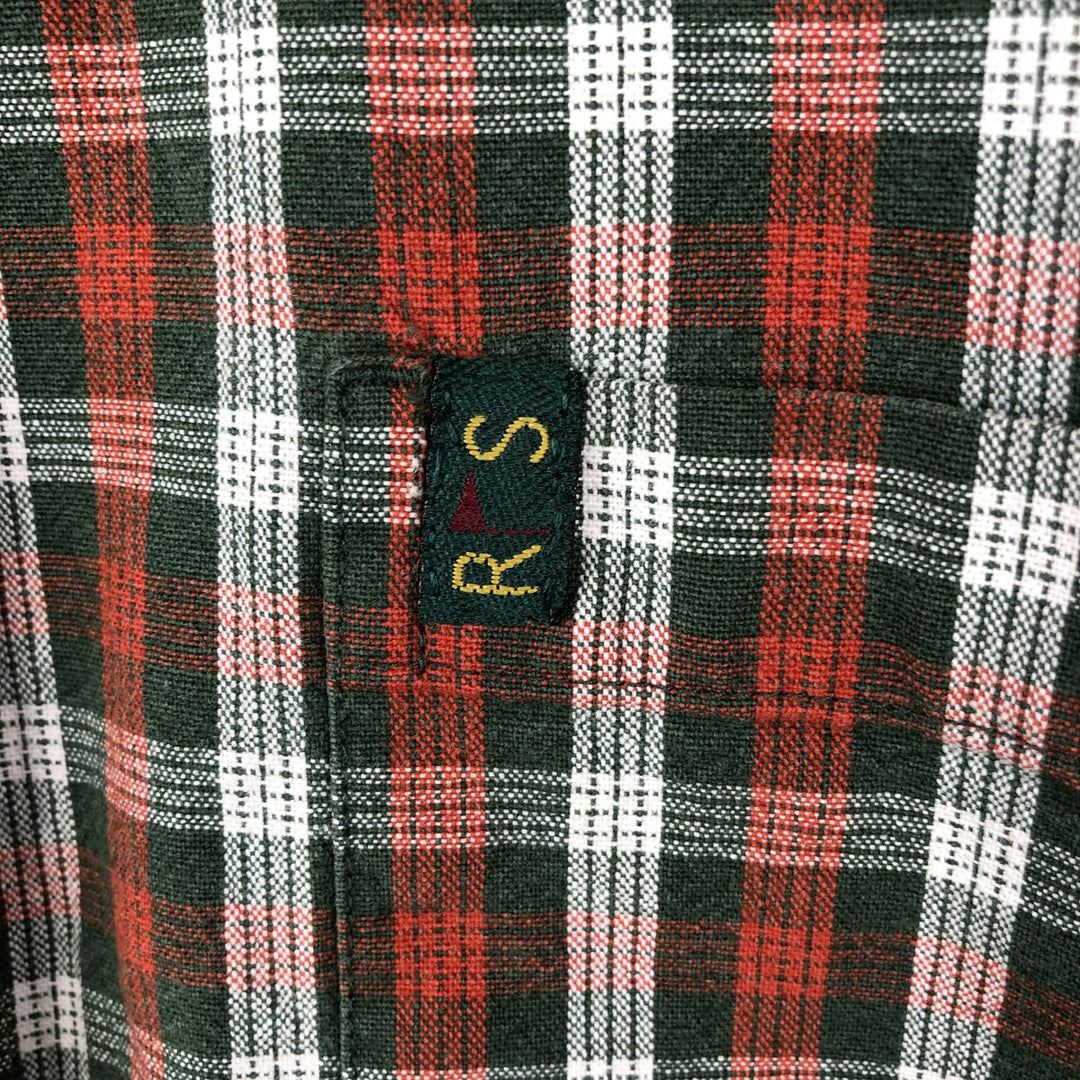 90s~ Eddie Bauer Long Sleeve Button-Down Check Shirt, Men's Size L, Vintage cotton red type Vintage Second Hand