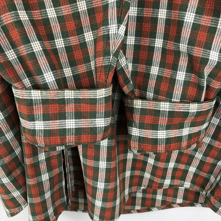 90s~ Eddie Bauer Long Sleeve Button-Down Check Shirt, Men's Size L, Vintage cotton red type Vintage Second Hand