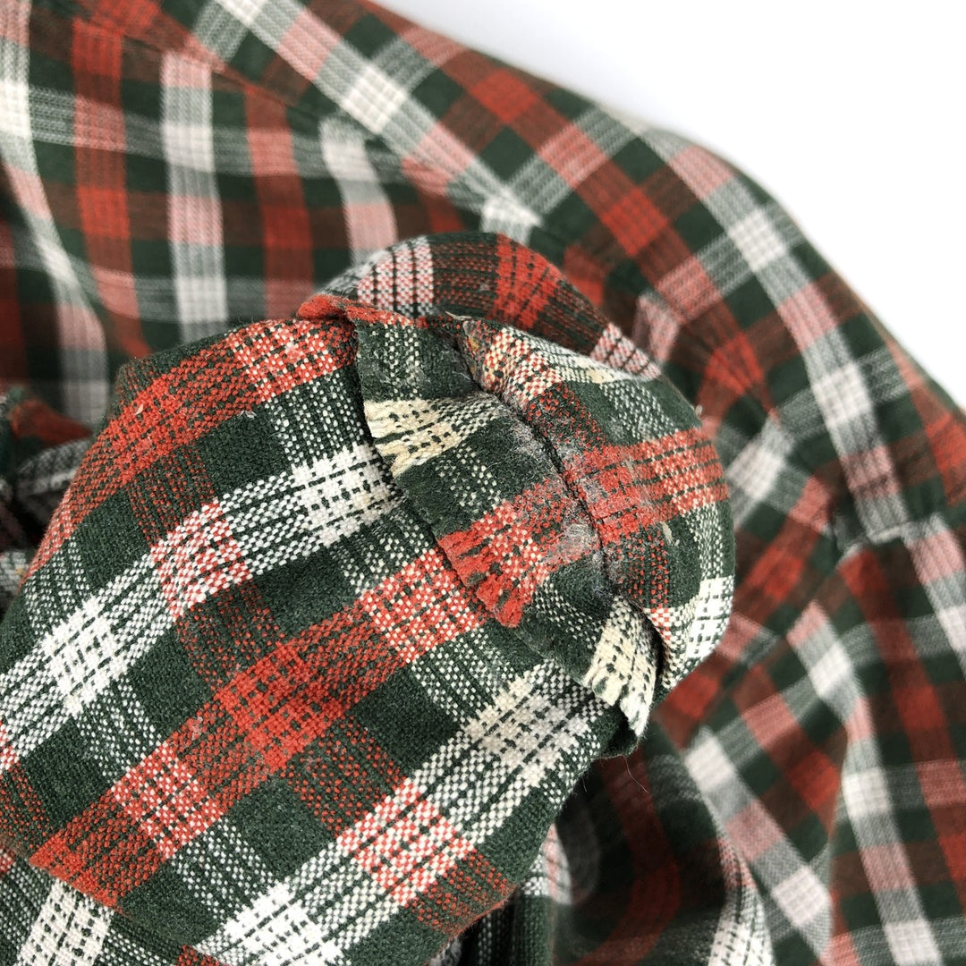 90s~ Eddie Bauer Long Sleeve Button-Down Check Shirt, Men's Size L, Vintage cotton red type Vintage Second Hand