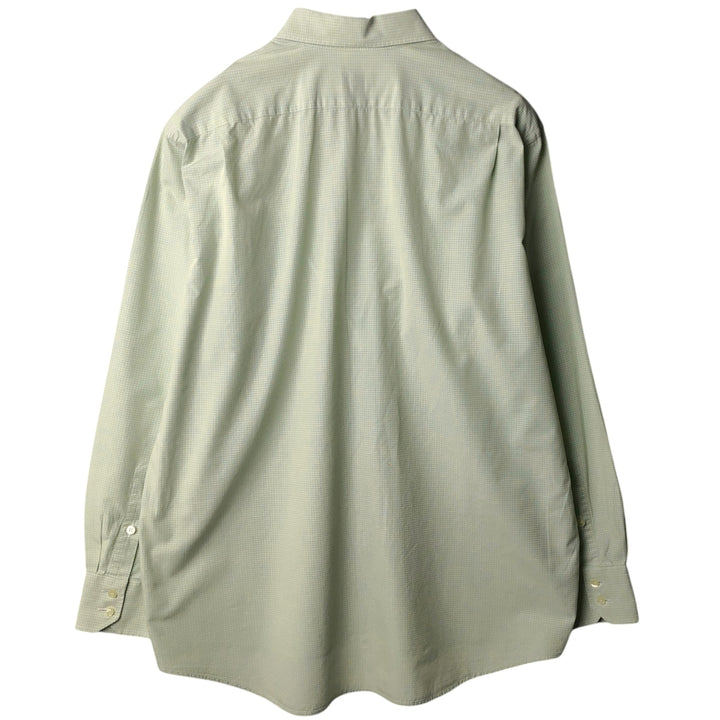 2000'S Lacoste Long-Sleeve Button-Down Check Shirt, Men's Size XL cotton green type yellow green Vintage Second Hand