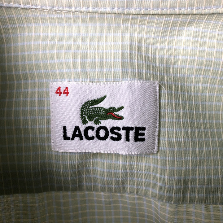 2000'S Lacoste Long-Sleeve Button-Down Check Shirt, Men's Size XL cotton green type yellow green Vintage Second Hand