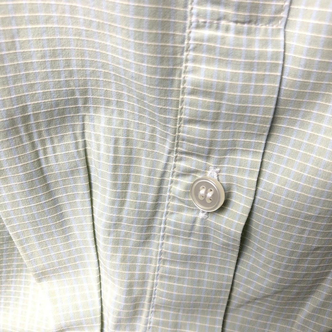 2000'S Lacoste Long-Sleeve Button-Down Check Shirt, Men's Size XL cotton green type yellow green Vintage Second Hand
