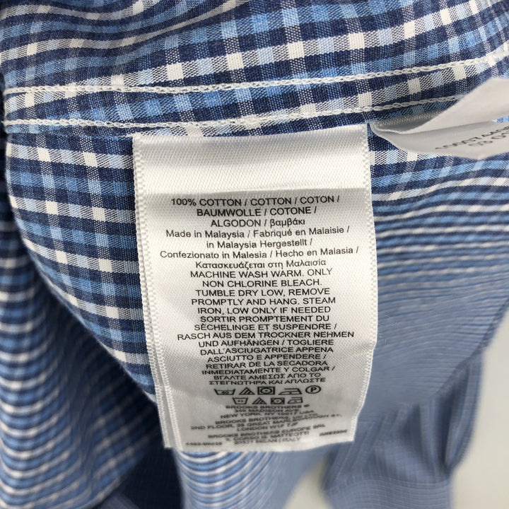 Brooks Brothers Est.1818 REGENT Long Sleeve Button-Down Check Shirt Men's XL cotton Blue type light blue Vintage Second Hand