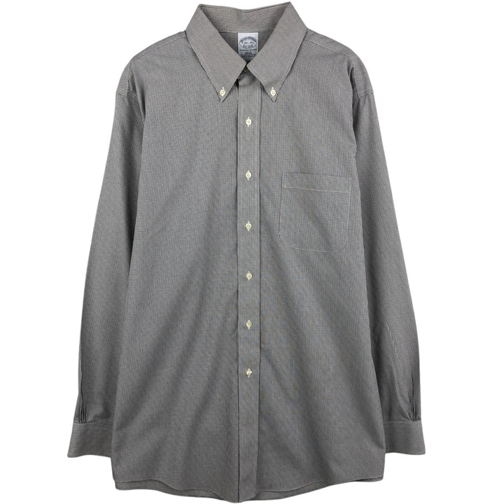 Brooks Brothers Est.1818 REGENT Long Sleeve Button-Down Check Shirt Men's XL cotton brown type Vintage Second Hand