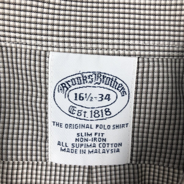 Brooks Brothers Est.1818 REGENT Long Sleeve Button-Down Check Shirt Men's XL cotton brown type Vintage Second Hand