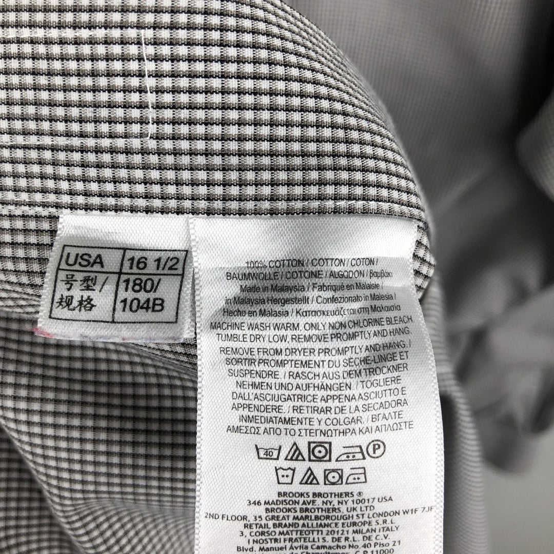 Brooks Brothers Est.1818 REGENT Long Sleeve Button-Down Check Shirt Men's XL cotton brown type Vintage Second Hand