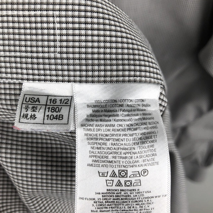 Brooks Brothers Est.1818 REGENT Long Sleeve Button-Down Check Shirt Men's XL cotton brown type Vintage Second Hand
