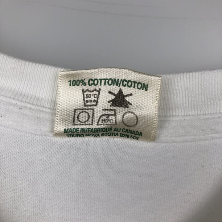 90'S STANFIELED'S Printed T-Shirt, Made in Canada, Men's Size L (approx.), Vintage cotton white type Vintage Second Hand