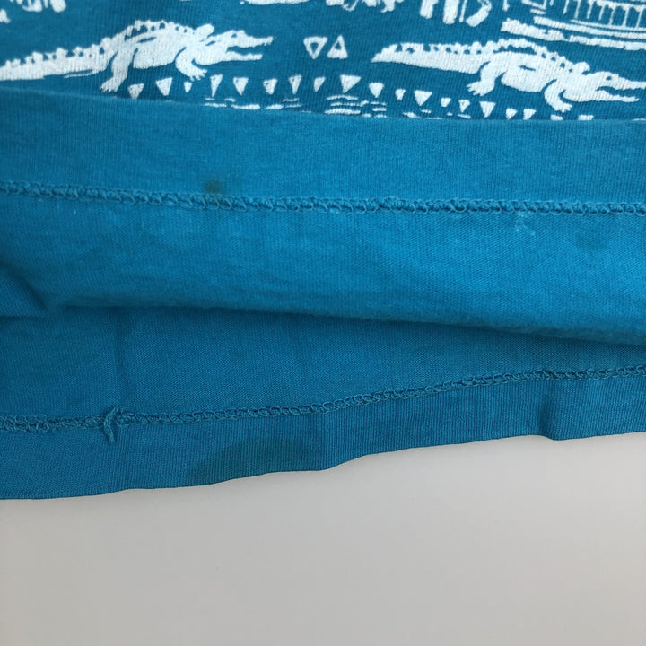 90'S Anvil All-Over Print T-Shirt, Made in USA, Men's Size L (Equivalent), Vintage cotton Blue type light blue Vintage Second Hand