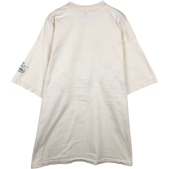2000'S Fruit of the Loom Lofteez Print T-Shirt, Made in USA, Men's Size XL (approx.) cotton white type Vintage Second Hand