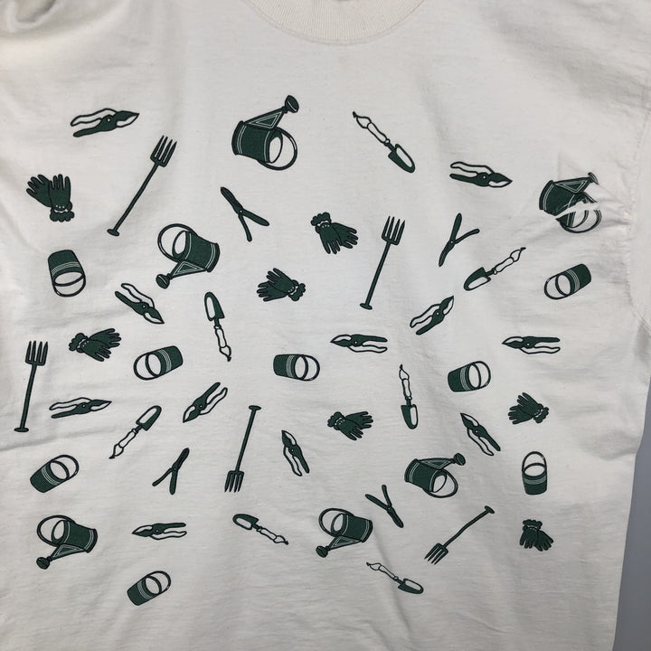 2000'S Fruit of the Loom Lofteez Print T-Shirt, Made in USA, Men's Size XL (approx.) cotton white type Vintage Second Hand