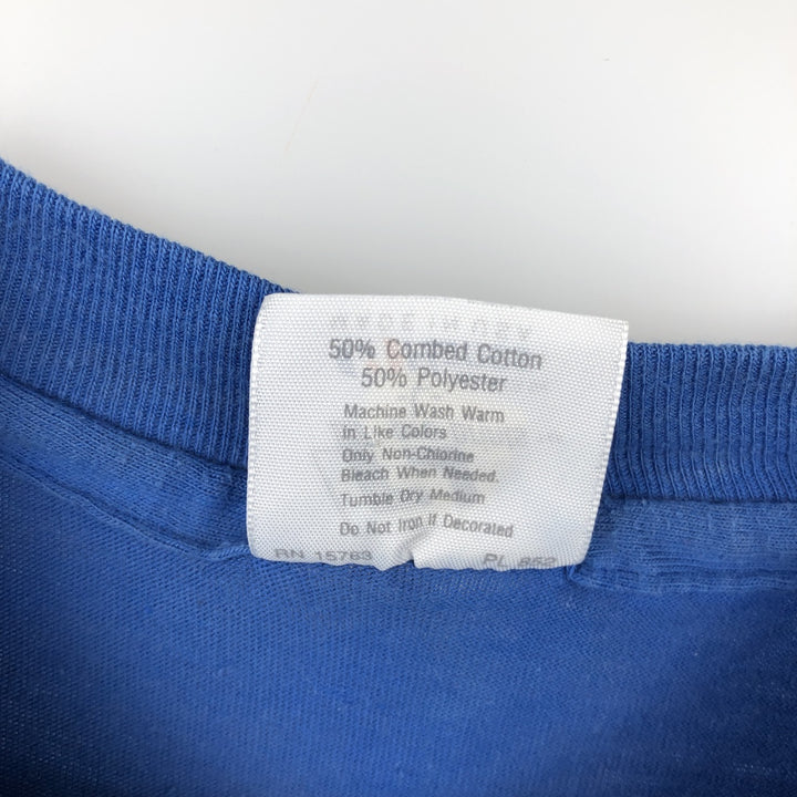 Vintage 80'S Hanes printed T-shirt, made in the USA, size L for men cotton blue type Vintage Second Hand