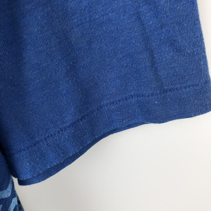 Vintage 80'S Hanes printed T-shirt, made in the USA, size L for men cotton blue type Vintage Second Hand