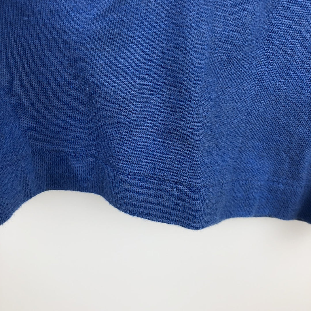 Vintage 80'S Hanes printed T-shirt, made in the USA, size L for men cotton blue type Vintage Second Hand